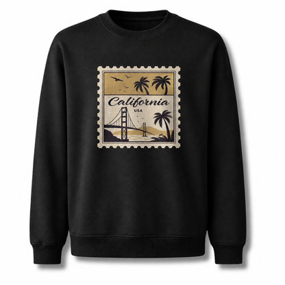 California USA Vintage Bridge Postage Stamp Sweatshirt