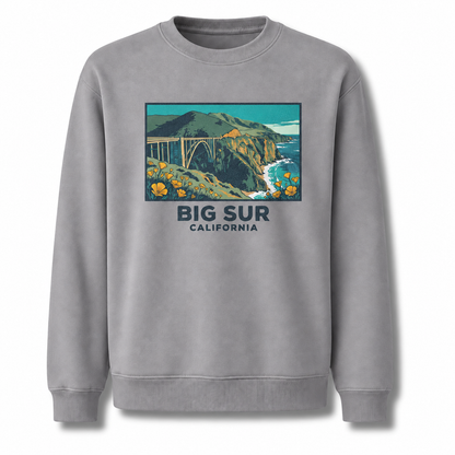 Big Sur California Bridge Poppy Landscape Sweatshirt