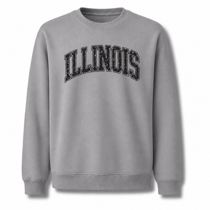 Illinois Bold Collegiate Arched Varsity Vintage Sweatshirt