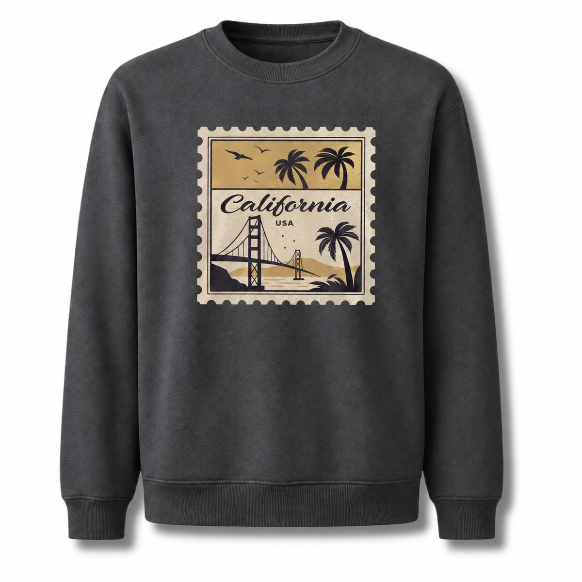 California USA Vintage Bridge Postage Stamp Sweatshirt