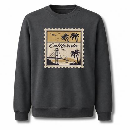 California USA Vintage Bridge Postage Stamp Sweatshirt