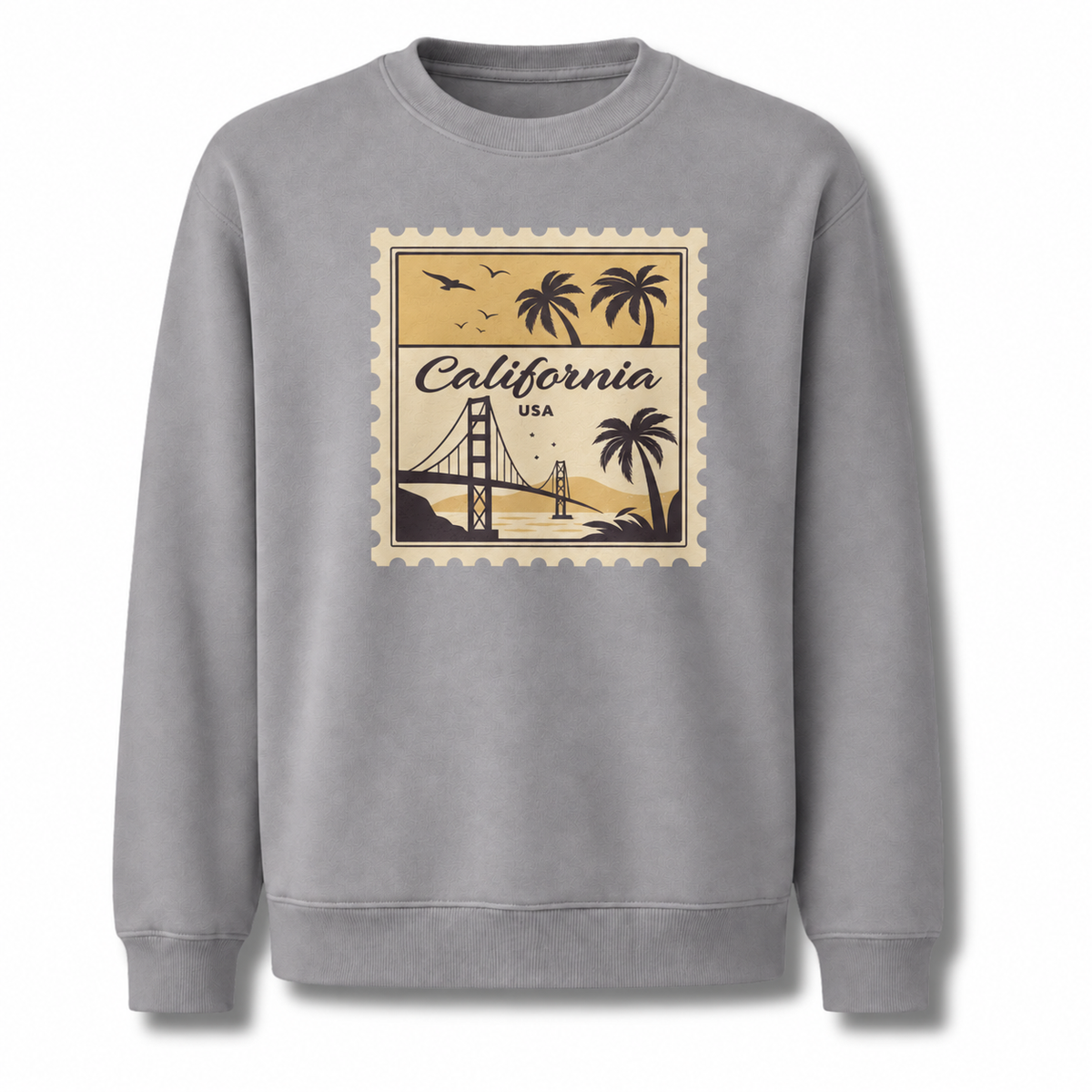 California USA Vintage Bridge Postage Stamp Sweatshirt