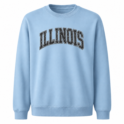 Illinois Bold Collegiate Arched Varsity Vintage Sweatshirt
