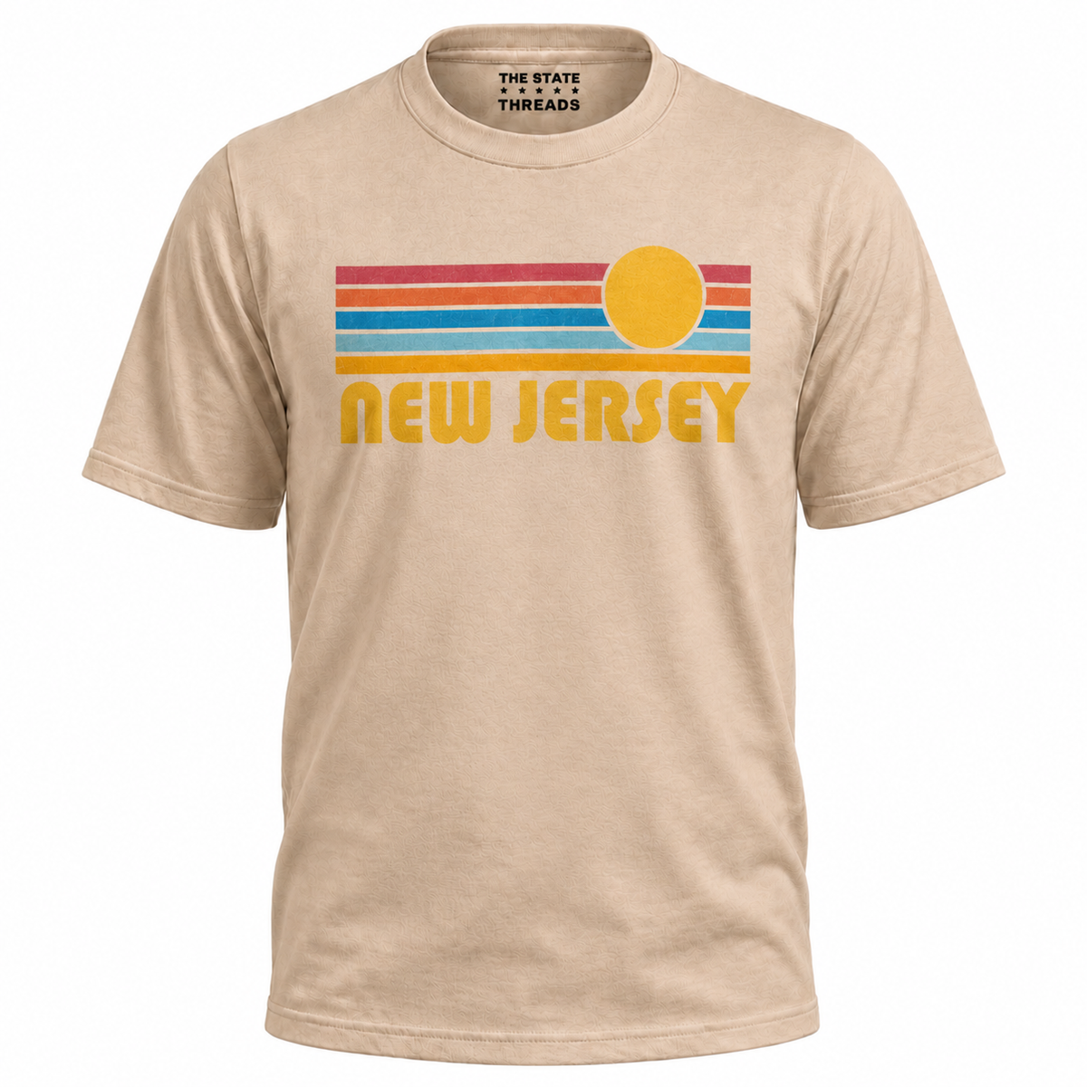 New Jersey Retro Sunset Vintage Stripes Black Shirt