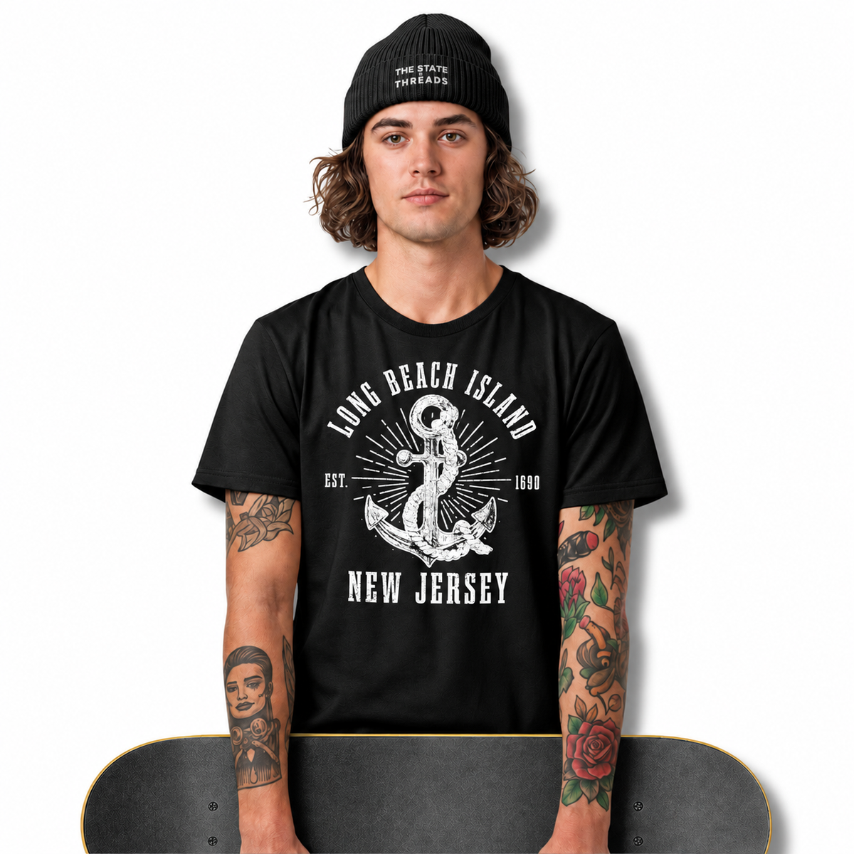Long Beach Island New Jersey Anchor Nautical Shirt