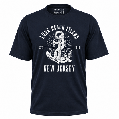 Long Beach Island New Jersey Anchor Nautical Shirt