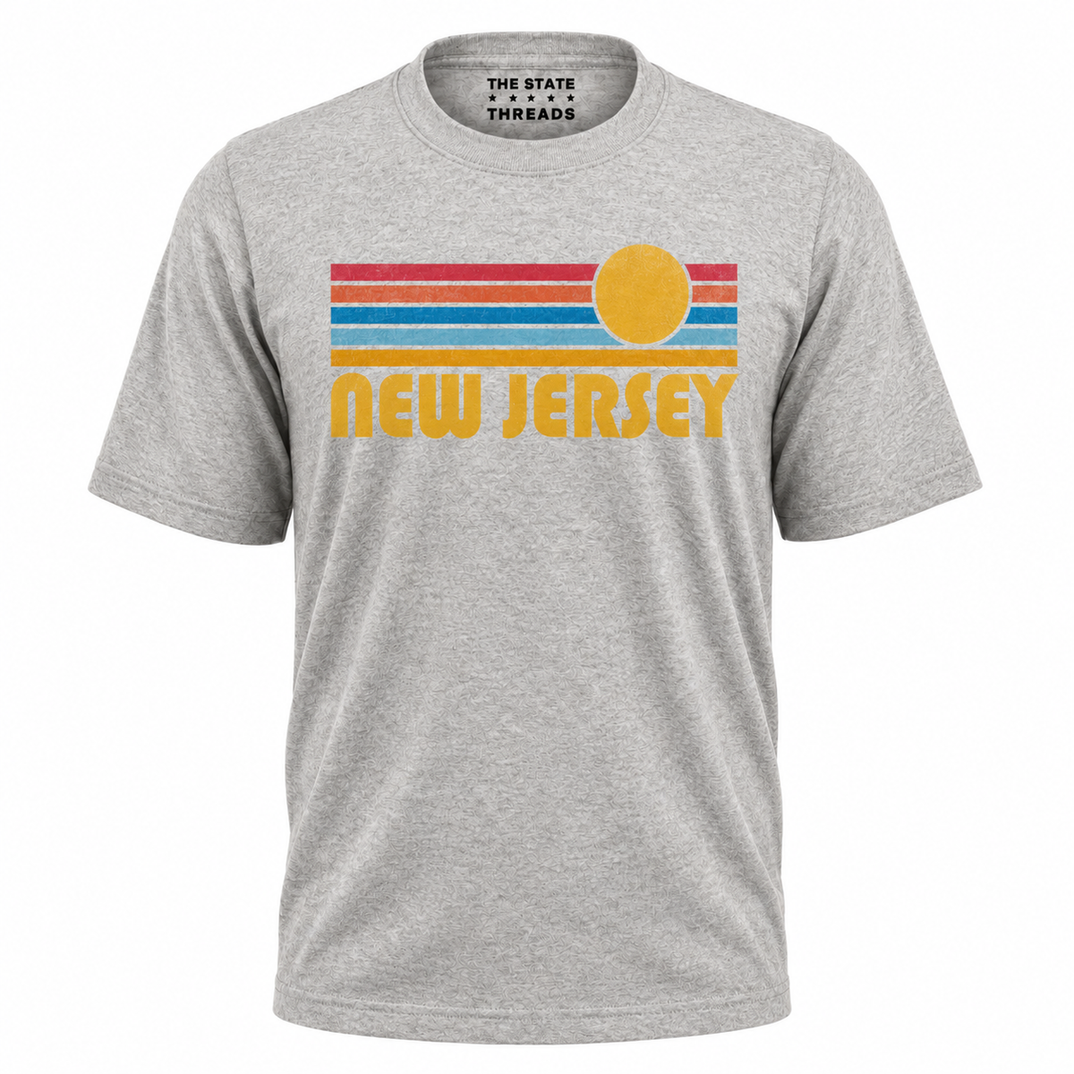 New Jersey Retro Sunset Vintage Stripes Black Shirt
