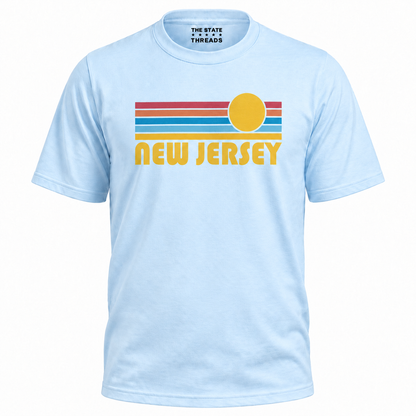 New Jersey Retro Sunset Vintage Stripes Black Shirt
