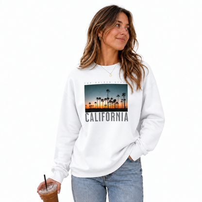 California The Golden State Palm Trees Sunset Sweatshirt
