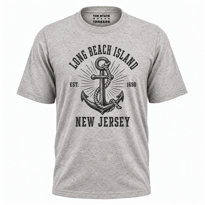 Long Beach Island New Jersey Anchor Nautical Shirt