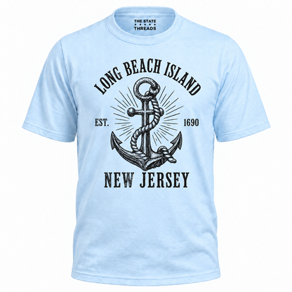 Long Beach Island New Jersey Anchor Nautical Shirt