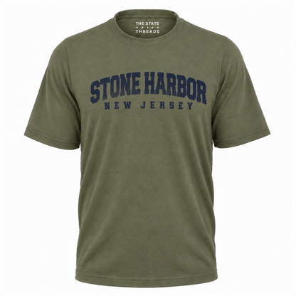 Stone Harbor New Jersey Retro College Athletic Shirt