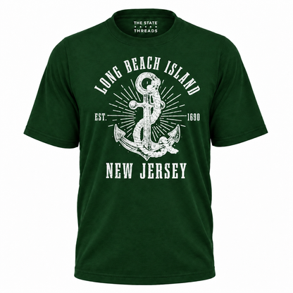Long Beach Island New Jersey Anchor Nautical Shirt