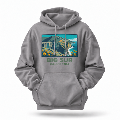 Big Sur California Bixby Bridge Poppy Coast Hoodie