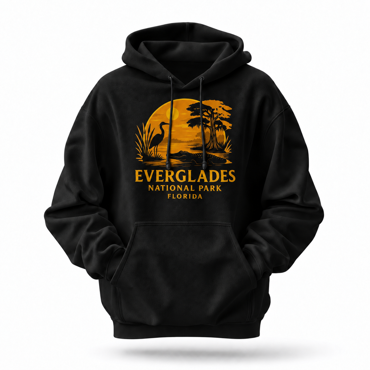 Everglades National Park Florida Alligator Heron Sunset Hoodie