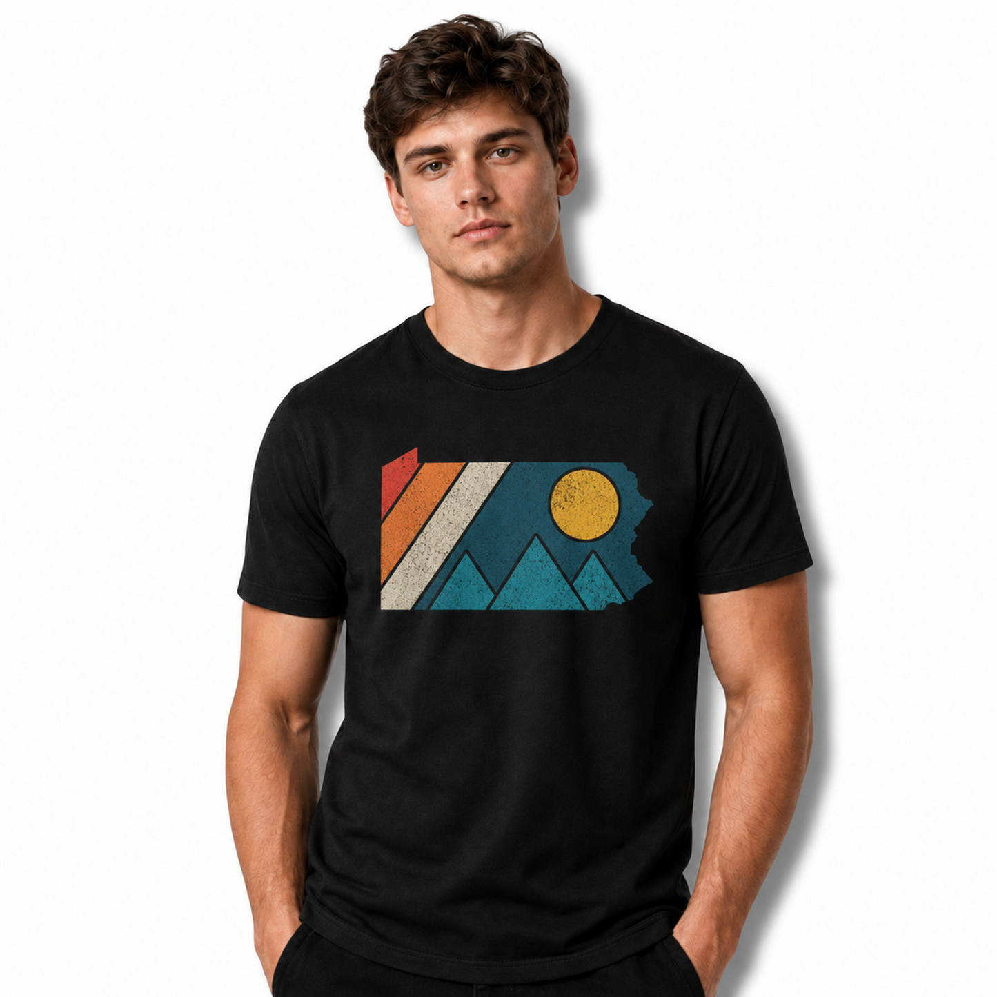 Pennsylvania Retro Mountain State Map Shirt