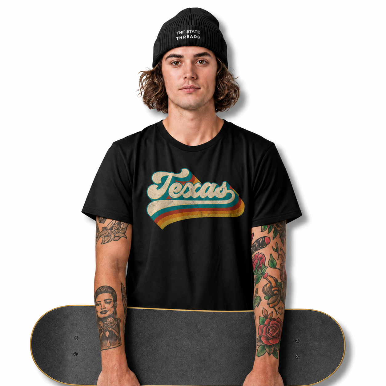 Texas Retro Script Rainbow Shirt