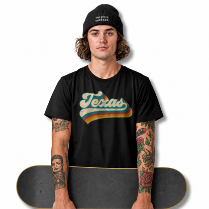 Texas Retro Script Rainbow Shirt