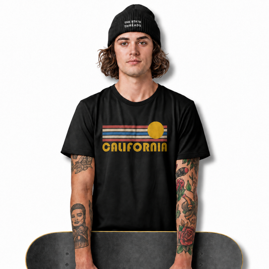 California Retro Sunset Stripe Shirt