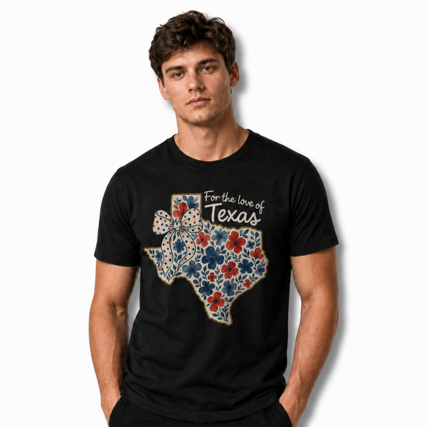 Texas Floral Bow State Outline Shirt