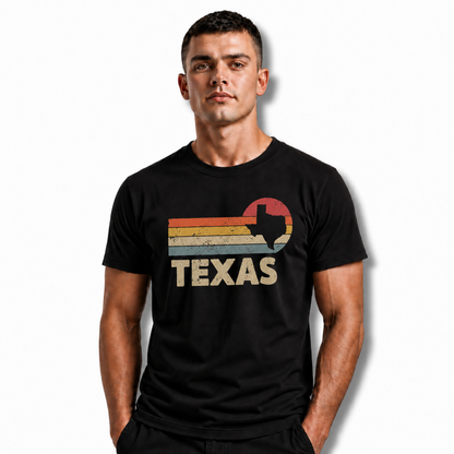 Texas Retro Sunset State Silhouette Shirt