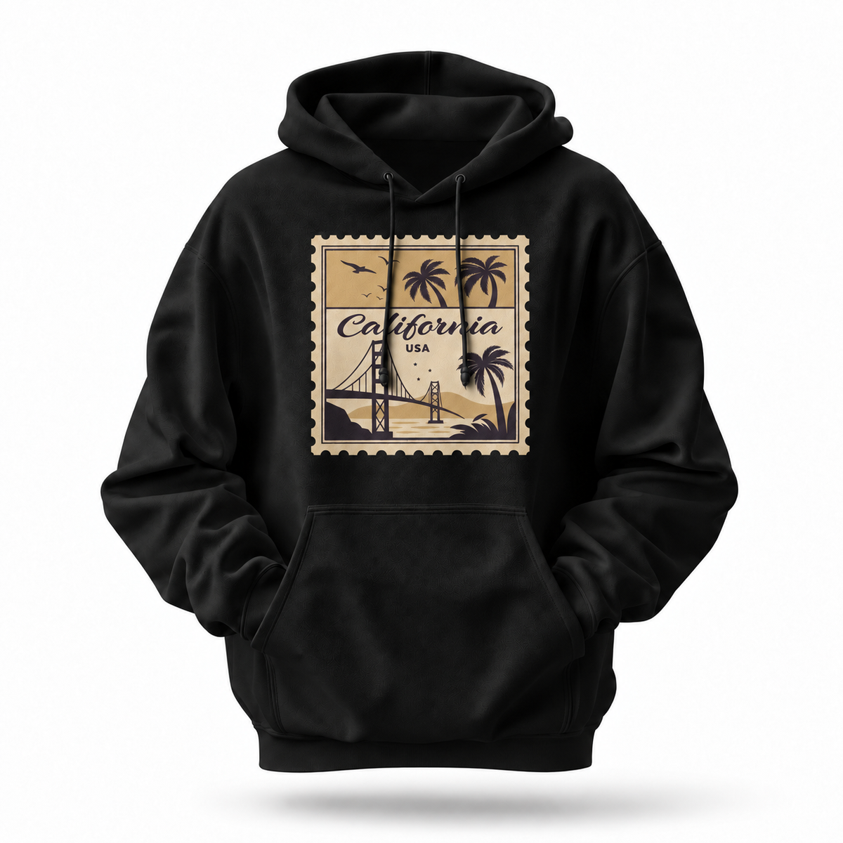 California Golden Gate Bridge Vintage Postage Stamp Hoodie