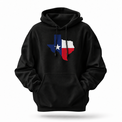 Texas State Map Lone Star Flag Hoodie