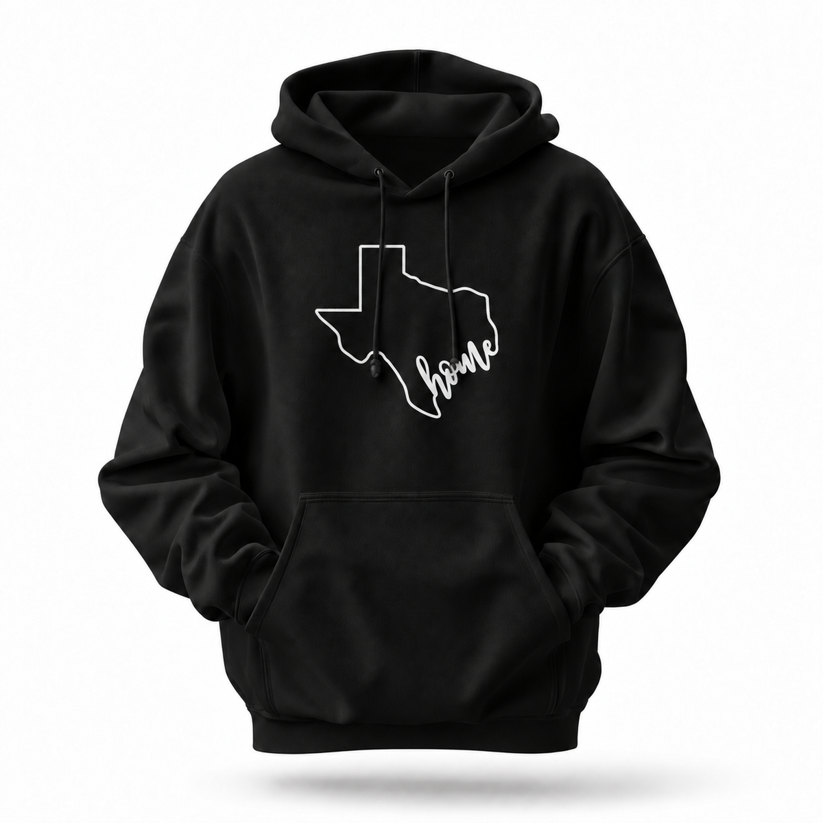 Texas Home State Outline Minimalist Script Hoodie