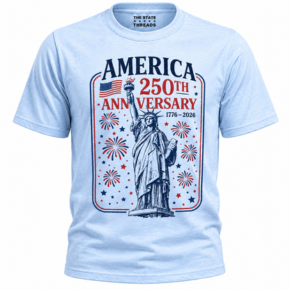America 250 Statue Fireworks Shirt