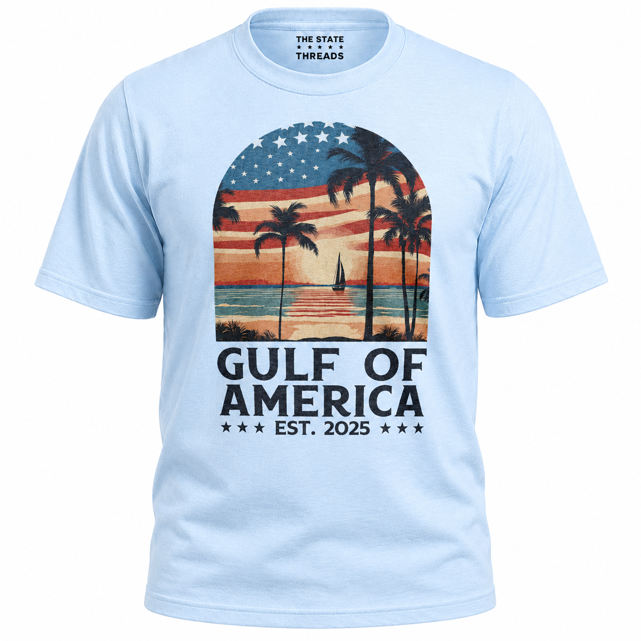 Gulf of America Retro Sunset Patriotic Shirt