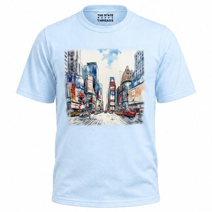 Times Square New York City Watercolor Sketch Shirt