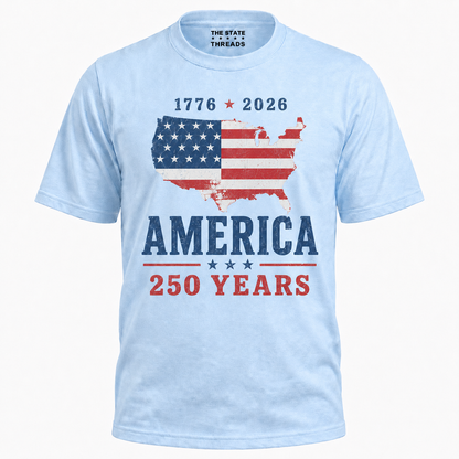 America 250 Years Flag Map 1776 2026 Shirt