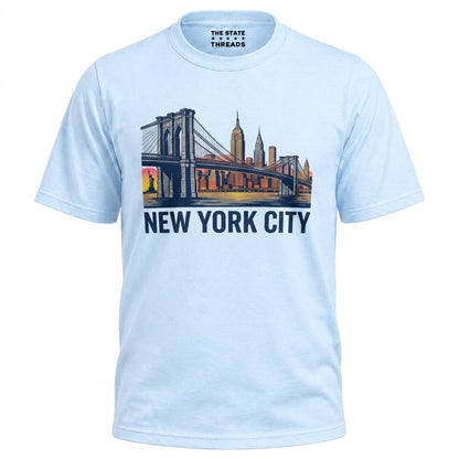 New York City Brooklyn Bridge Sunset Skyline Shirt