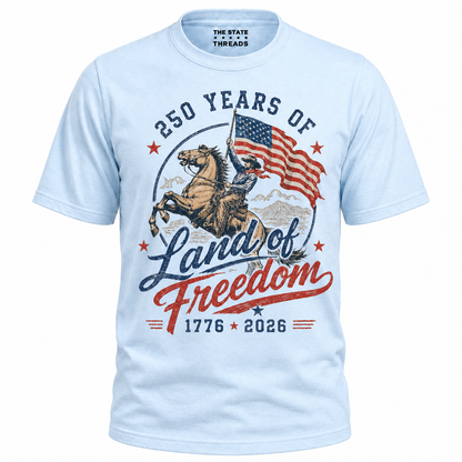 America 250 Years Land of Freedom Cowboy Shirt