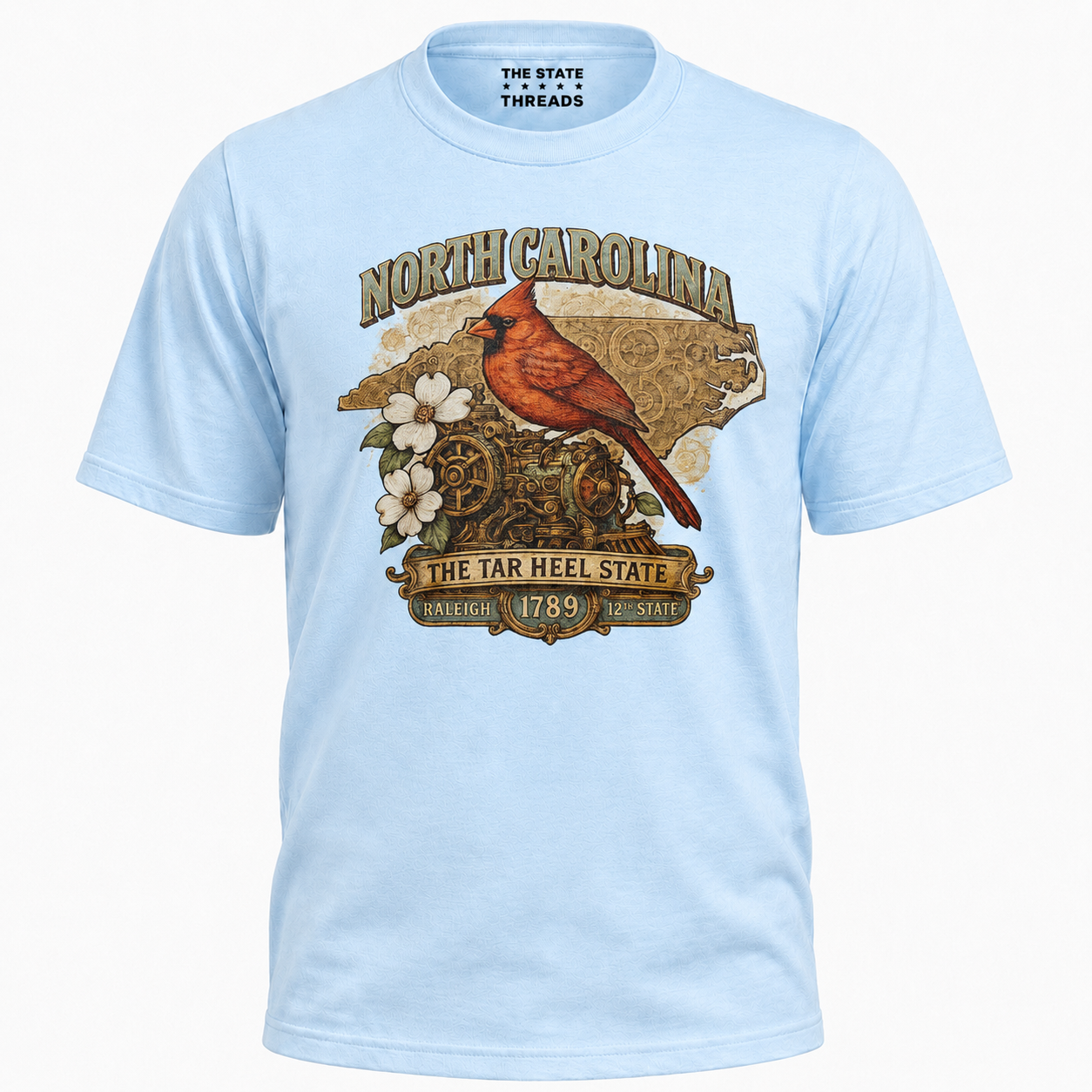 North Carolina Steampunk State Bird Flower Heritage Shirt