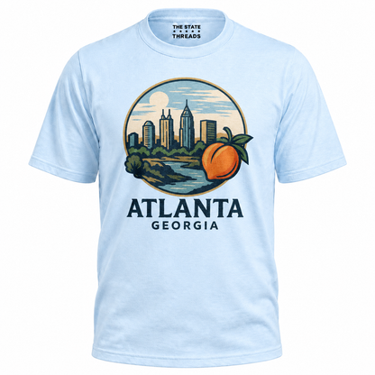Atlanta Georgia Vintage Skyline Peach Southern Retro Shirt