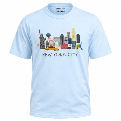 New York City Landmarks Illustrated Souvenir Shirt