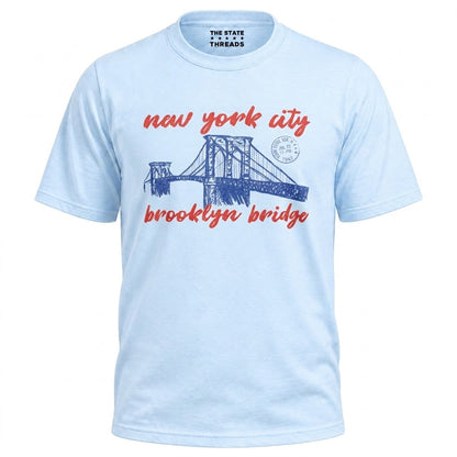 New York City Brooklyn Bridge Vintage Postcard Shirt