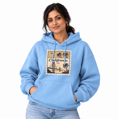 California Golden Gate Bridge Vintage Postage Stamp Hoodie