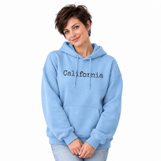 California Minimalist Typewriter Font Vintage Hoodie
