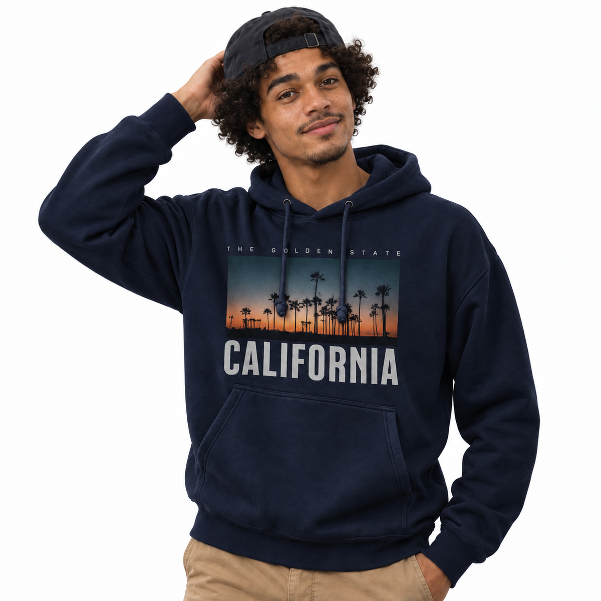 California Golden State Palm Tree Sunset Photo Hoodie
