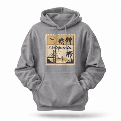 California Golden Gate Bridge Vintage Postage Stamp Hoodie