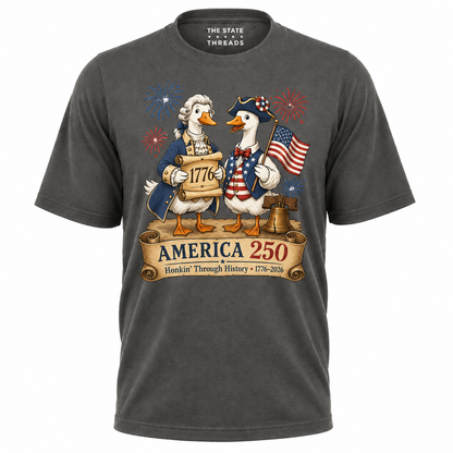 America 250 Honkin Through History Founding Goose Shirt