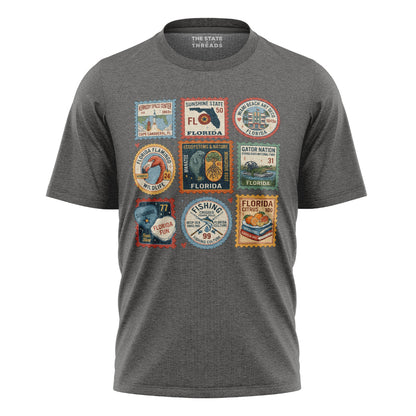 Florida Vintage Stamp Collage Sunshine State Travel Shirt