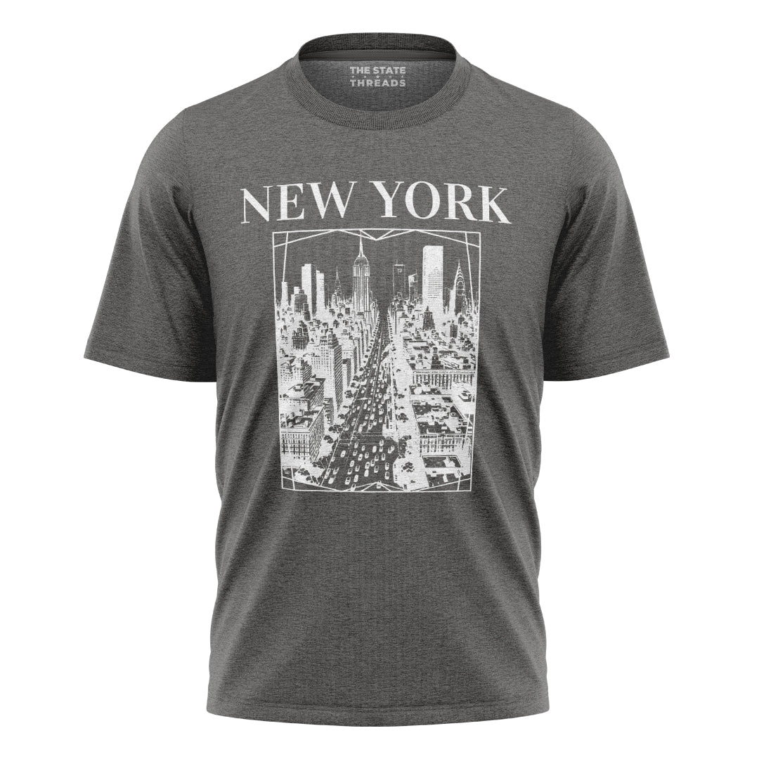 New York Retro City Art Blueprint Skyline Shirt