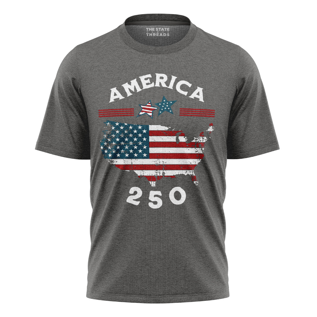 America 250 Years USA Map Flag Shirt