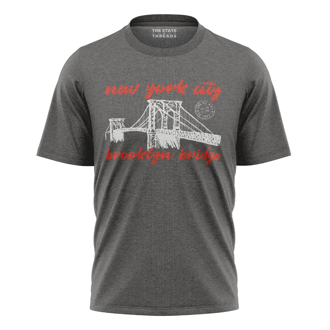 New York City Brooklyn Bridge Vintage Postcard Shirt