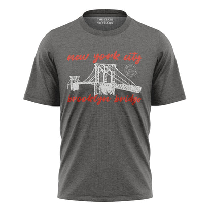 New York City Brooklyn Bridge Vintage Postcard Shirt