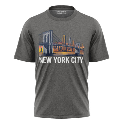 New York City Brooklyn Bridge Sunset Skyline Shirt