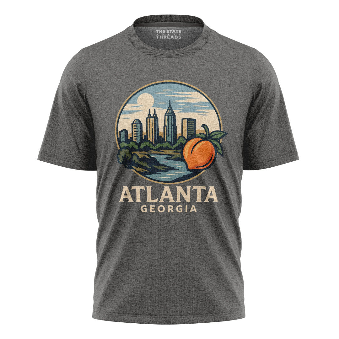 Atlanta Georgia Vintage Skyline Peach Southern Retro Shirt